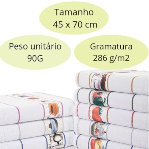 Pano de Copa Felpudo Atoalhado - Kit 10 Un - Branco