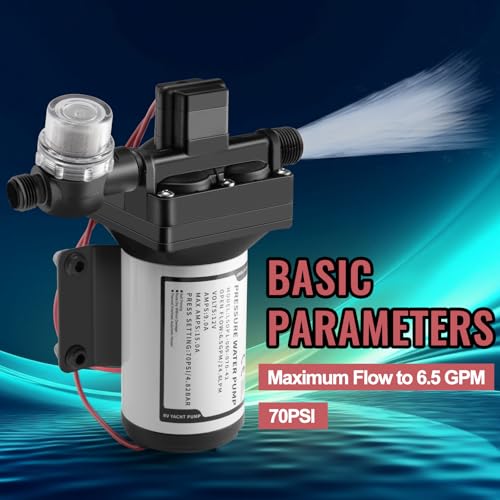 Image of CHANGE MOORE RV Fresh Water Pump 12V DC: Four Chamber Diaphragm Water Pump with Heavy Duty Pressure Switch and Filter for RV Marine Boat Caravan