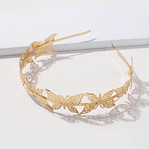 Zeshimb Vintage Butterfly Hairband Hollow Butterfly Headband Gold Butterfly Headpiece Boho Insect Headdress Prom Hair Jewelry For Women Girls #TOP4