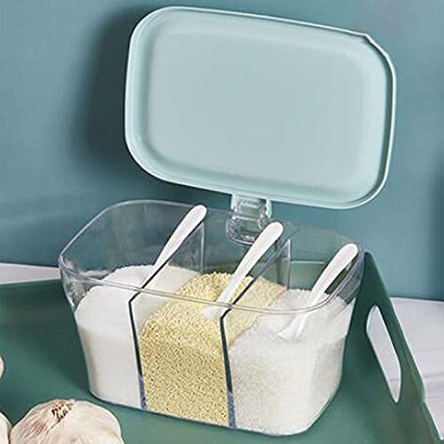 Spice Box Transparante keuken Spice Jars,met lepels,kleur:roze,blauw Maat:13.4cm*17.7cm*10cm,1 stuks Kruiden potten… - Image 4