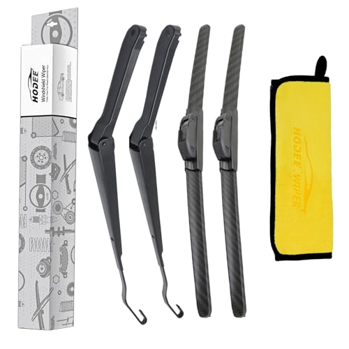 HODEE 19+19 Front Wiper Arm with Window Blade Replacement for Chevrolet Chevy S10 Blazer 1994-2004 GMC Jimmy Sonoma Isuzu Hombre Oldsmobile Bravada 1996-2001 Hook Adapter OE:15043065/15043066