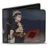 Buckle-Down Crunchyroll Wallet, Bifold, Black Clover Title Logo Asta Sword Pose Blues, Vegan Leather - Image 2