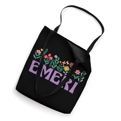 Bolso tote para mujer con diseño floral de flores silvestres y nombre personalizado 'EMERI', ideal para el Día de la Madre miniatura 2