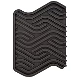 Soap Dish, Premium Silicone Tray, Self-Draining, Waterfall Drainer Soap Holder, Shatterproof, Bars Last Longer, Saver Design (1, Grey Charcoal)