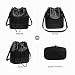 Imagen de AFKOMST Black Bolsas de cubo y monederos para mujer con cordón y bolsos de hombro con 2 correas desmontables