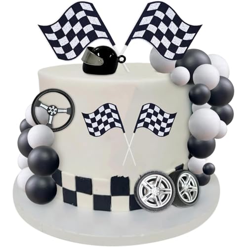 JDCMEI Tortendeko Auto, 18 Piezas Decoración de Pastel de Coches de Carreras, Decoración de Cumpleaños con Tema Automovilístico para Fiestas de Cumpleaños de Niños y Niños, Fiesta con Tema Deportivo