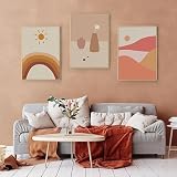KEBIA Pintura Arte de la pared Bloque de color Nicho Combinación Sala Impresión Lienzo Pintura Escandinavo Minimalista Decoración Pósters 60x80cmx3 Sin marco
