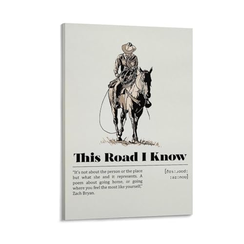 Poster Zach Bryan This Road I Know sur toile décoration moderne de 50x75 cm