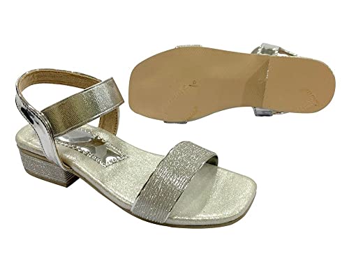 Girls’ Glitter Sandals (Toddler/Little Kid) Open Toe Rhinestone Sandals For Girls Party Wedding Princess Dress Sandals3