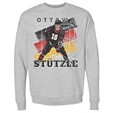 500 LEVEL Tim Stutzle Ottawa Germany Flag Crewneck Sweatshirt (Heather Gray, Large)