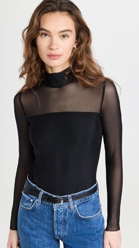 commando Women's Chic Mesh Mockneck Long Sleeve Covered Thong Bodysuit2