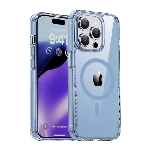 Coque magnétique sans fil iPhone 15 Pro Max antichoc robuste et transparente
