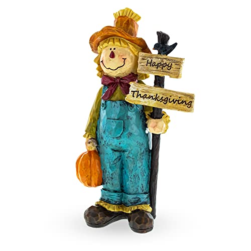 Bestpysanky XY-025 Friendly Scarecrow Holding Happy Thanksgiving Sign Figurine cover