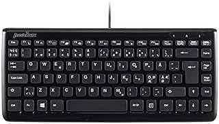 perixx Periboard-407 Wired Mini USB Nordic Keyboard with 11 Hot Keys, Pan-Scandinavian QWERTY, Piano Black