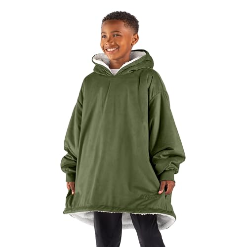 Image of Bare Home Wearable Blanket Hoodie - Soft Plush Sherpa - Warm and Cozy - Oversized Wearable Blanket