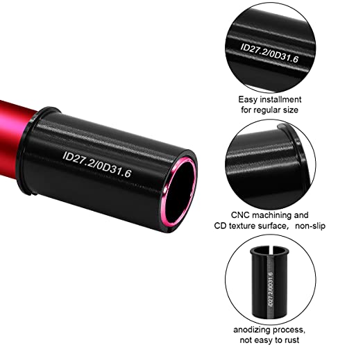 Saurka Bike Seat Post Shim 25.4mm to 27,2mm, 27.2mm to 28.6mm,30.4mm,30.8mm,31.6mm and 31.8mm,31.8mm to 34.9mm Bicycle Seatpost Tube Adapter -27.2mm Shim to 30.4mm