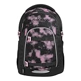 coocazoo Mate Schulrucksack „Pink Illusion”, schwarz-pink, ergonomischer & anpassbarer Tornister, höhen- & größenverstellbar, mit Brustgurt & Hüftgurt, ab der 3. Klasse