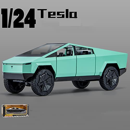 Haosigun Toy Trucks For Boys, 1/24 Scale Pickup Truck Model Cars Cybertruck Zinc Alloy Diecast Metal Pull Back Toy Car With Sound And Light For Kids Boy Girl Gift And Collectors,Green Medium #TOP4