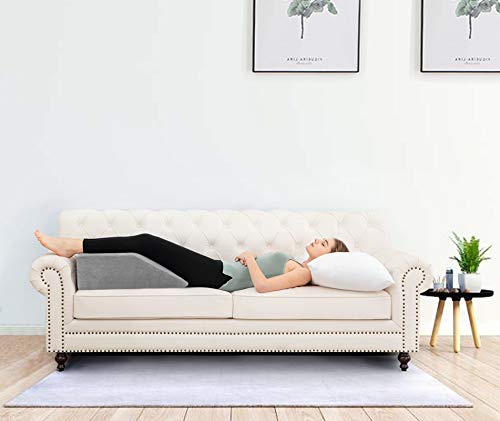 Eletecpro Leg Elevation Pillow 8 Inch With Cooling Gel Memory Foam Top, Wedge Pillow To Solve Back& Leg &Joint Pain, Acid Reflux, Heartburn, Snoring,Pregnancy(Grey) #TOP6