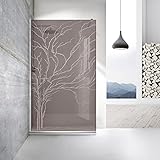 Aqua Roy Modčle INOX Tree Cabine de douche ŕ l'italienne en acier inoxydable avec revęteme...