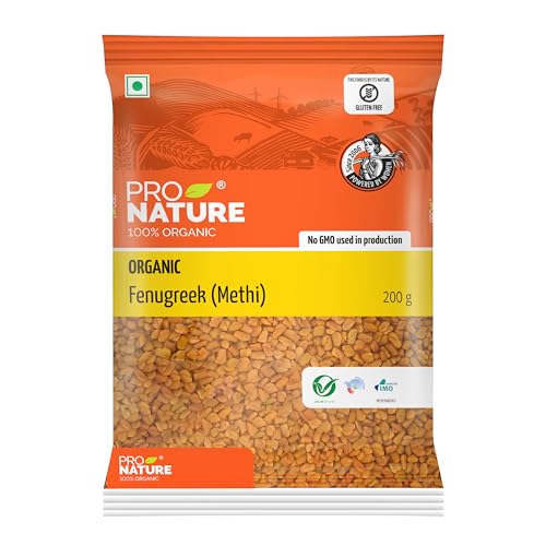 Image of Pro Nature Organic Fenugreek Seeds - 200g | Whole Natural Sabut Methi Dana | Chemical-Free & Unpolished | Ideal for Cooking & Health Benefits