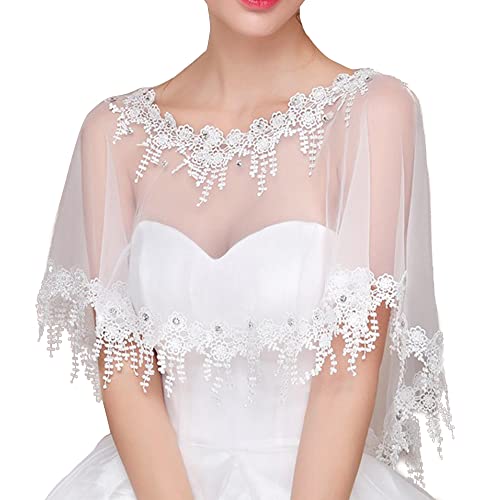 Châle de mariée en dentelle Octwine et étole de mariage brodée style 1 Large