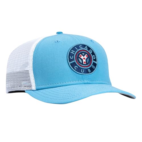 New Era 9Seventy Chicago Cubs City Connect Snapback Trucker Hat (US, Alpha, One Size, Blue)