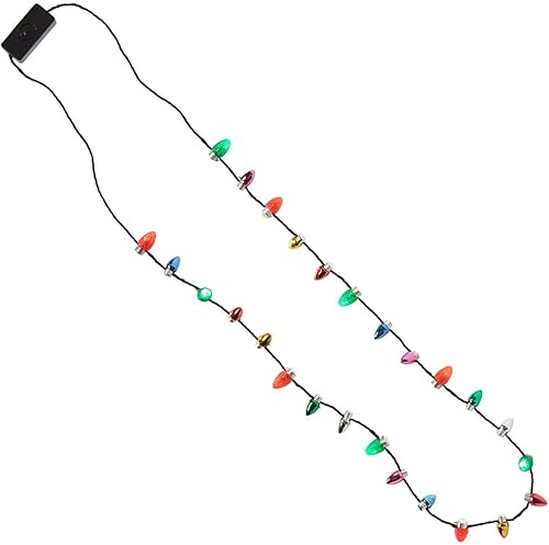 Miniatura 1 de Amscan Collar con luz de bombilla de Navidad, 30 pulgadas, 1 unidad, varios colores, perfecto para eventos festivos, rave y fiestas de disfraces