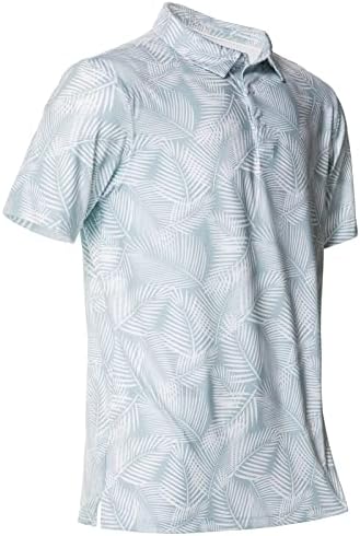 Golf Shirts for Men Dry Fit Performance Short Sleeve Print Moisture Wicking Polo Shirt