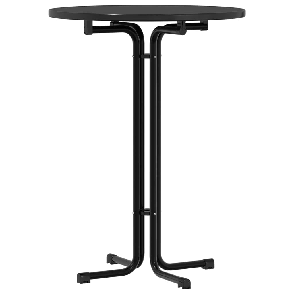 Table de bar noire Ø 80 x 110 cm bois multicouche acier