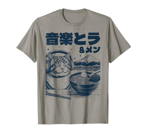 Musik & Ramen Katze - Neko Japan Ramen Nudel Katze T-Shirt