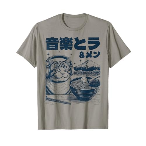 Musik & Ramen Katze - Neko Japan Ramen Nudel Katze T-Shirt