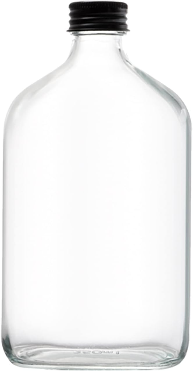 Tebery 15 Pack Glass Flask Liquor Bottle with Black Caps, 12OZ Drink Bottles for Beer Milk Beverage Perfume Oil Sauce Whiskey Soda Liquid - Image 3