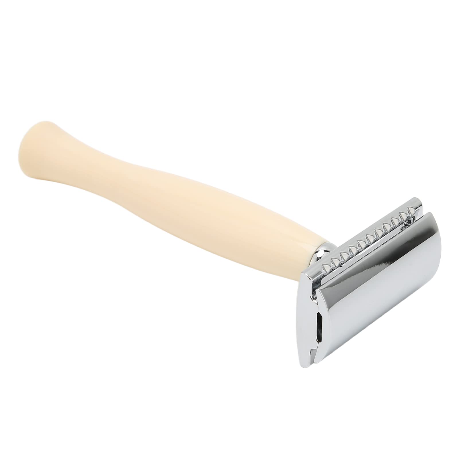 Brrnoo Maquinilla de Afeitar para Hombre, Afeitadora Manual, Doble Hoja de Afeitar de Largo con Cambio Fácil para Cara, Cabeza y Piernas (Beige)