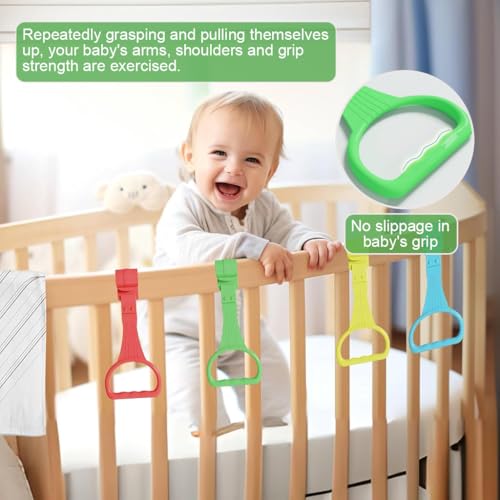 Image of SNOWIE Soft 4Pcs Baby Pull Up Rings for Toddlers 0-3 Years Old