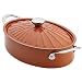 Rachael Ray Cucina Hard Porcelain Enamel Nonstick Covered Oval Sauteuse, 5-Quart, Pumpkin Orange