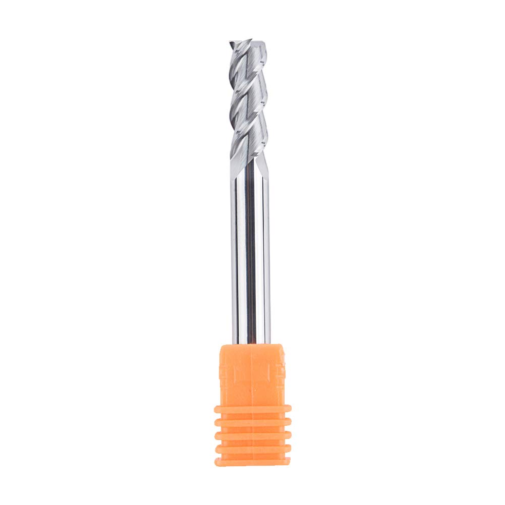 SpeTool 1/4 End Mill for Aluminum 3 Flutes CNC Spiral Router Bit for Aluminum Cut Non-Ferrous Metal Upcut 2.5 inches Long 5 Pieces