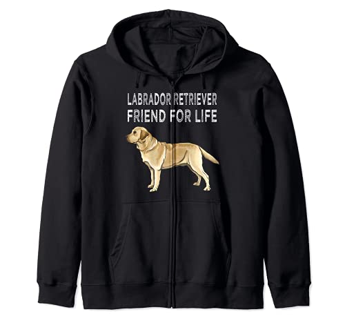Yellow Labrador Retriever Friend For Life Dog Friendship Zip Hoodie, Black