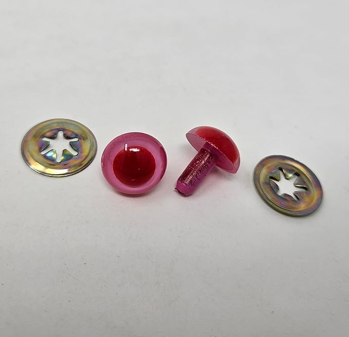 15mm Red Pink Albino Plastic Bunny Rabbit Safety Eyes for Craft Crochet Amigurumi Dolls or Puppets (Bulk Pack of 144)