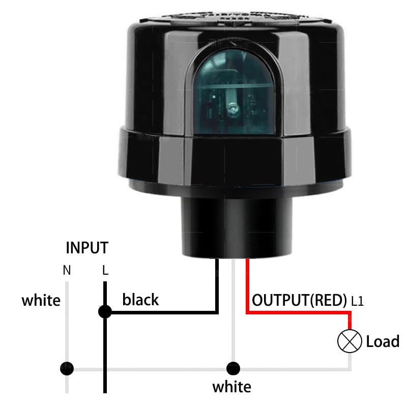 Meskliu Twilight Switch, AC120-277V Photocell Light Switch, Automatic Light Control Sensor, Black - Image 2