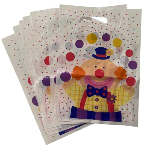AoneFun Carnival Party Supplies - Pack of 8 Carnival Goodie Bags for Circus Party Favors Clown Trick or Treat Bag Circus Theme Birthday Decorations