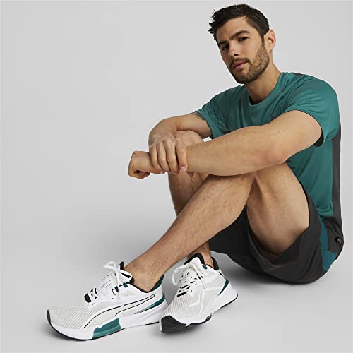 PUMA PUMA Men's Pwrframe Tr Gymnastics Shoe, Puma White Varsity Green, 7