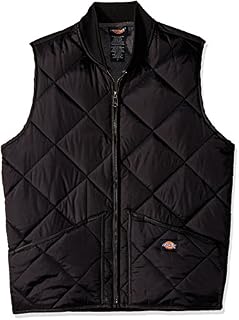 Dickies Men's Diamond Quilted Nylon Vest, Black, Large