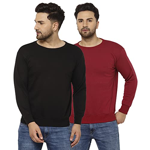Image of Mack Jonney Fleece Round Neck Sweatshirt for Men (Pack of 2)-SW RN BLK BLU 02-P