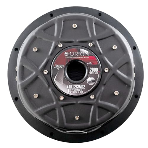 ORION XTR Series XTR12SWD2 Shallow Mount 12&rdquo; Car Subwoofer, 2000W Max Power, 500W RMS, Dual 2 Ohm, UV Coated Cone, NBR Surround &ndash; Compact Slim Subwoofer for Clean Bass in Tight Car Audio Installs