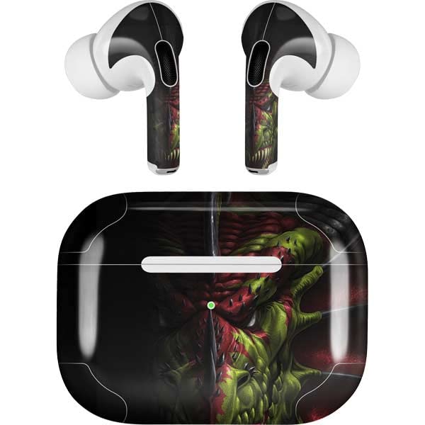 Skinit Decal Audio Skin Compatible with Apple AirPods Pro (2rd Gen, 2022) - Tate and Co. Lair of Shadows Dragon Design