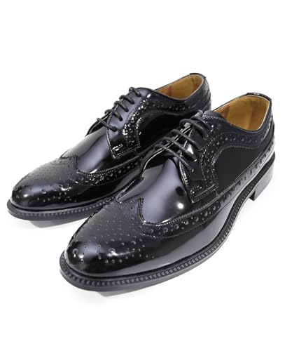 [MIl] rWlXV[Y BS105ENAMEL WING TIP DERBY Y NOIR 24.5 cm
