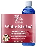 Blue Hors White Matiné | Schimmelshampoo für Pferde für das weißeste Fell | Das Fell Wird sauber, weich und glänzend | 500 ml Pferdepflege
