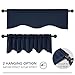 Deconovo Valances for Windows, Kitchen valances for Window, Short Curtains Blackout for Living Room Bedroom Bathroom Nursery Home Decor, Rod Pocket, Machine Washable, 52x18 Inch, 1 Panel, Navy Blue