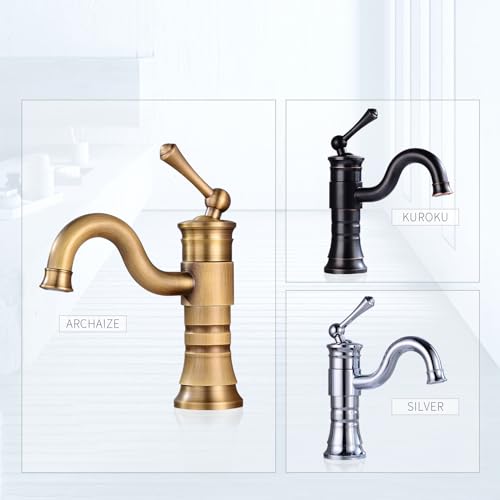 Robinet de lavabo antique en cuivre mitigeur eau chaude froide durable